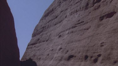 Walla Gorge sheer rock faces of Kata Juta form a V