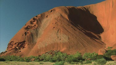 Uluru surface the brain weathered arkase rock vegetation at base tilt to top