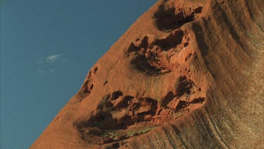 Uluru surface the brain weathered arkase rock grey is not yet oxidized