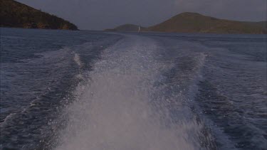 national parks boat filmed over propeller and bow wave marine park rangers