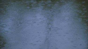 rain drop fall on waters surface