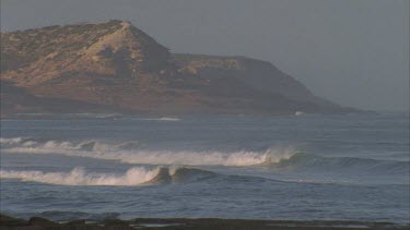 waves break in Sharks bay