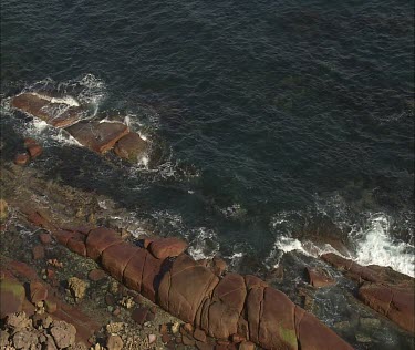 waves, rocks erosion base of cliffs ocean sea.