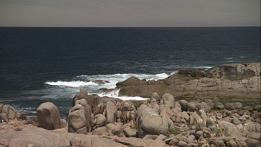 Southe Australia ocean and a rocky shore