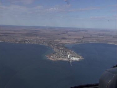 Flying over the ocean and the coast