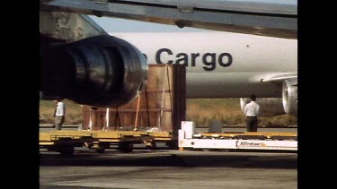 Cargo plane driving along runway