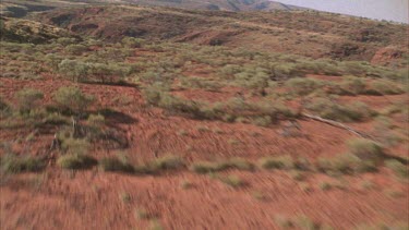 Aerial shot of desert hills