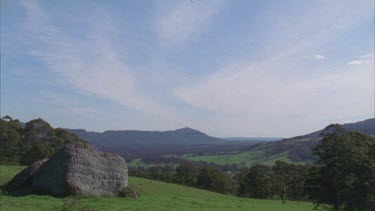 Rock strewn mountain valley