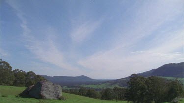 Rock strewn mountain valley