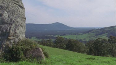 Rock strewn mountain valley