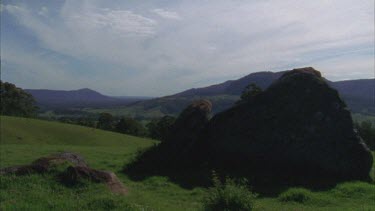 Rock strewn mountain valley