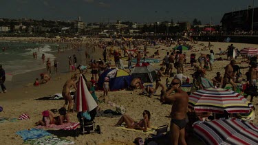 Vacationers on a crowded beach