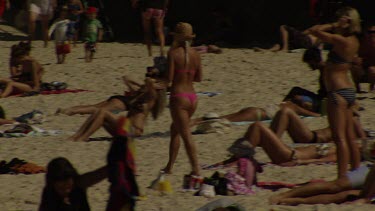 Vacationers on a crowded beach