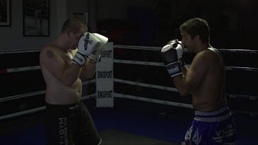 2 dangerous Boxing,Man on right punch and kicks man on left_Slo Mo