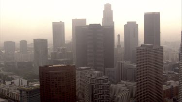 Los Angeles; LA. City skyline. Office towers, office blocks. Skyscrapers; architecture.