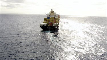 Container ship transporting freight, cargo