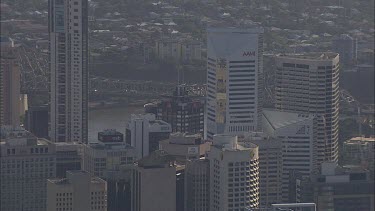 Brisbane, Queensland. Brisbane River. Queensland headquaters of Banks NAB, ANZ,  HSBC, Commonwealth and insurance company AAMI.