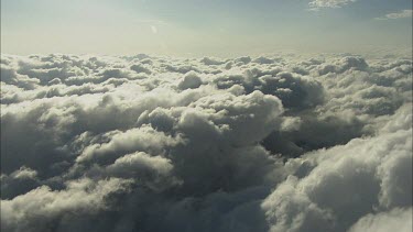 Close up of cloud formation. Morning Glory Cloud. Wind blowing cloud moving quickly across the sky. Very thick cotton-wool like cloud formation.