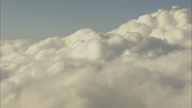 Close up, cu of Morning Glory cloud formation. Blue sky