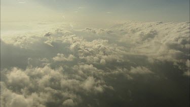 Perspective long shot of Morning Glory Cloud formation. Long rolling lines of cloud.