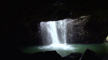 Natural Bridge from cave pan falls to mouth ultra wide