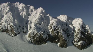 Aerial of Mount Everest: Group of Climbers climbing down