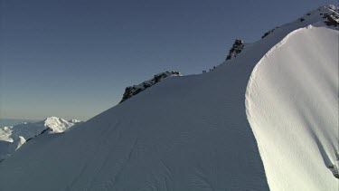 Aerial of Mount Everest: Group of Climbers climbing down