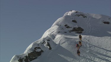 Aerial of Mount Everest: Group of Climbers