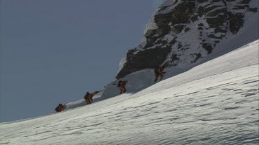 Aerial of Mount Everest: Group of Climbers