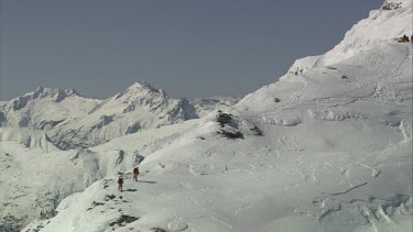 Aerial of Mount Everest: Group of Climbers