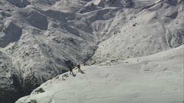 Aerial of Mount Everest: Group of Climbers