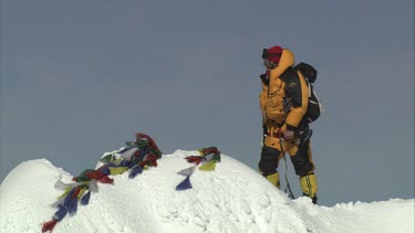 Aerial of Mount Everest: Group of Climbers