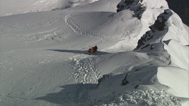 Aerial of Mount Everest: Group of Climbers