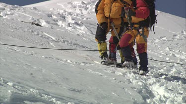 Aerial of Mount Everest: Group of Climbers