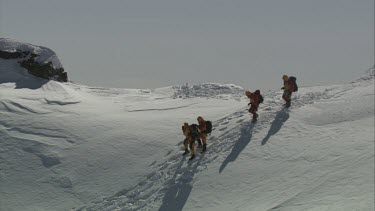 Aerial of Mount Everest: Group of Climbers