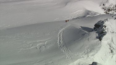 Aerial of Mount Everest: Group of Climbers