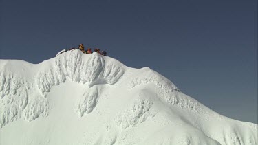 Aerial of Mount Everest: Group of Climbers