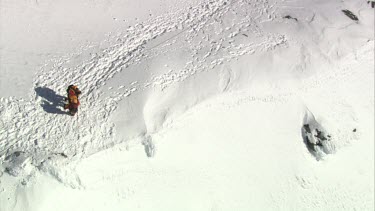 Aerial of Mount Everest: Group of Climbers