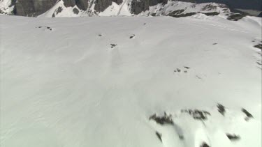 Aerial of Mount Everest - in the lower zone on Mt. Everest many plants thrive including birch, juniper, blue pines, firs, bamboo and rhododendro