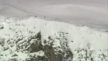 Aerial of Mount Everest: Climbers