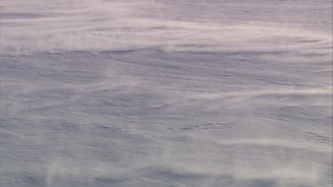 Aerial of Mount Everest: Snow blowing on surface