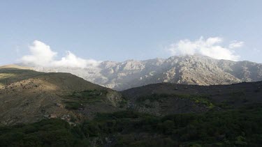 Time lapse of clouds around a mountain near the village of Imlil, Morocco