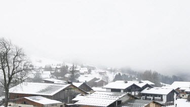 Time lapse of fog in a Frence alpine village