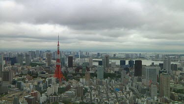 View of the skyline of Tokyo including Tokyo Tower