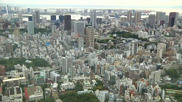 Aerial view of the streets of Tokyo