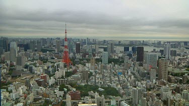 View of the skyline of Tokyo including Tokyo Tower