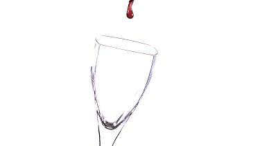 Red Wine being poured into Glass against White Background, Slow Motion