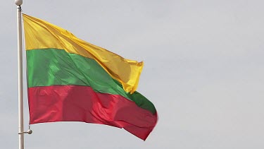 Lithuanian Flag Waving in the Wind, Slow Motion