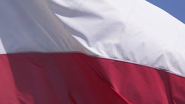 Polish Flag Waving in the Wind, Slow Motion