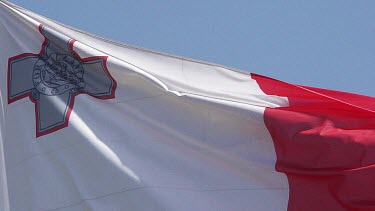 Malta Flag Waving in the Wind, Slow Motion
